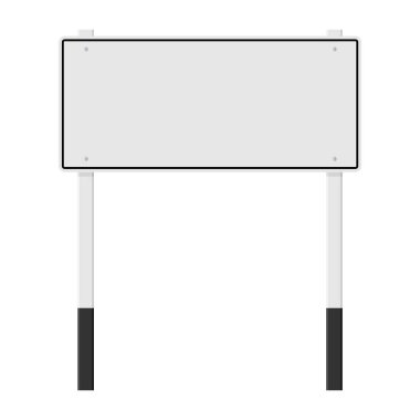 Boş beyaz yol işareti ya da boş trafik işaretleri farkı beyaz arkaplanda izole edildi. illüstrasyon vektörü