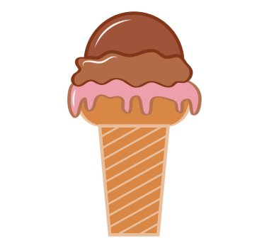 Dondurma çizimi. Tatlı renkli dondurma karikatürü çizimi