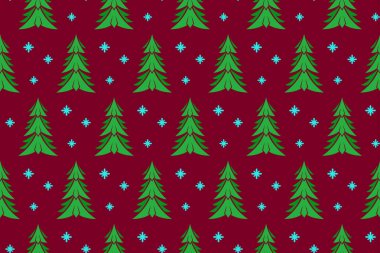 Tekrar eden Noel ağacı deseni. Noel duvar kağıdı, arkaplan, kapak tasarımı için.