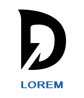 D logosu. Marka tasarımınız için büyük harf D logo simgesi