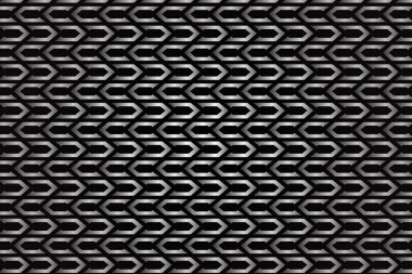 Soyut siyah beyaz desen. Zincir örgü ile koyu dokulu arka plan.