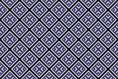 Soyut, pürüzsüz tekrarlama kalıbı. Siyah ve beyaz dikişsiz geometrik tekstil deseni. Soyut mozaik fayans duvar kağıdı dekoru.