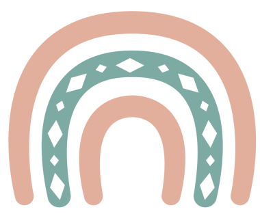 Pastel ince renkli boho gökkuşağı, soyut tasarım ögesi