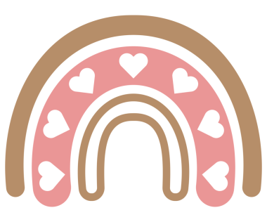 Pastel ince renkli boho gökkuşağı, soyut tasarım ögesi