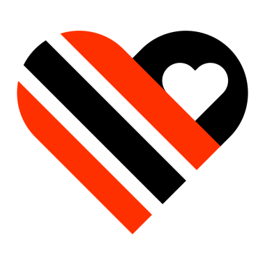 Soyut kırmızı ve siyah kalp simgesi