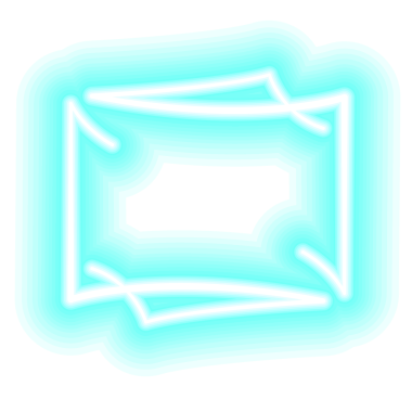 Şeffaf arkaplana sahip soyut neon çerçeve.