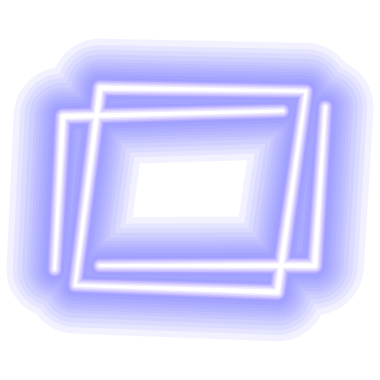 Şeffaf arkaplana sahip soyut neon çerçeve.