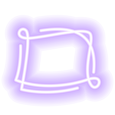 Şeffaf arkaplana sahip soyut neon çerçeve.