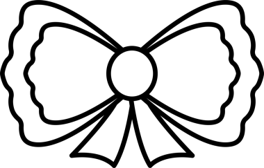 Siyah ve beyaz kurdele yay ikonu. Şeffaf arkaplanı olan PNG.