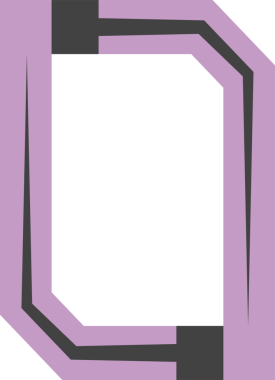 Renkli modern çerçeve tasarımı. Düz kenarlı, soyut şekilli. Resim, resim ve metin için boşluk. Şeffaf arkaplanı olan PNG