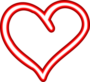 Canlı PNG neon kalp. Kalp şeklinde parıldayan neon ışığı. Doğrusal parlak illüstrasyon, dekorasyon, çerçeve, metin, sevgililer günü tasarımı ve diğer amaçlar için iyidir.