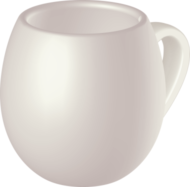 Beyaz kupa modeli. Şeffaf arkaplanı olan PNG.