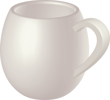 Beyaz kupa modeli. Şeffaf arkaplanı olan PNG.