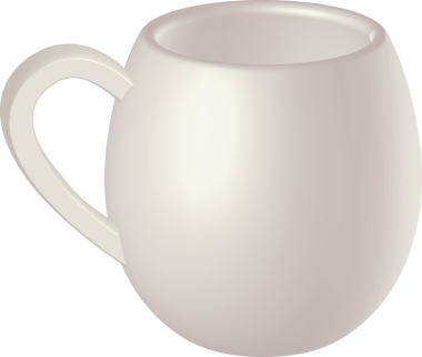 Beyaz kupa modeli. Şeffaf arkaplanı olan PNG.