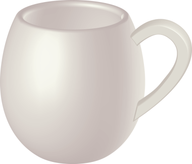 Beyaz kupa modeli. Şeffaf arkaplanı olan PNG.