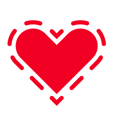 Kalp ikonu. Şeffaf arkaplanı olan PNG.