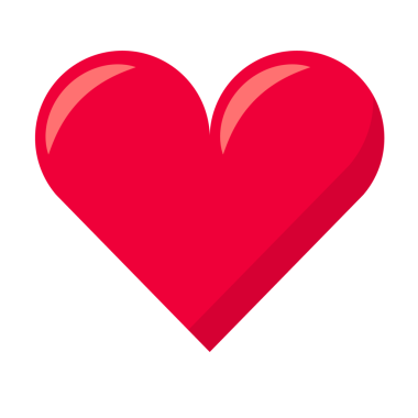 Kalp ikonu. Şeffaf arkaplanı olan PNG.