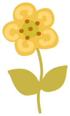 Renkli doğa tasarım elementi. Şeffaf arkaplanı olan PNG.