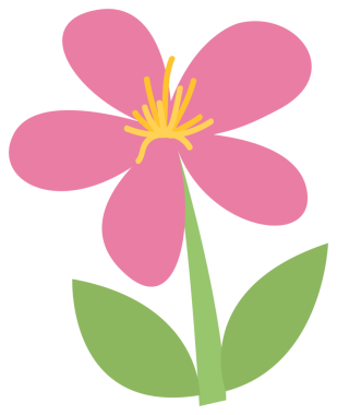 Renkli doğa tasarım elementi. Şeffaf arkaplanı olan PNG.