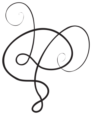 Siyah ince çizgili kaligrafik tasarım öğesi. Şeffaf arkaplanı olan PNG.