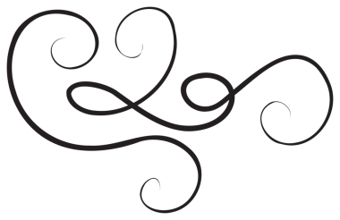 Siyah ince çizgili kaligrafik tasarım öğesi. Şeffaf arkaplanı olan PNG.