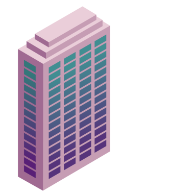 Şeffaf arkaplan ile Isometric bina simgesi, PNG.