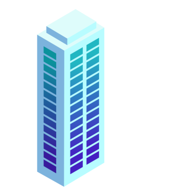 Şeffaf arkaplan ile Isometric bina simgesi, PNG.