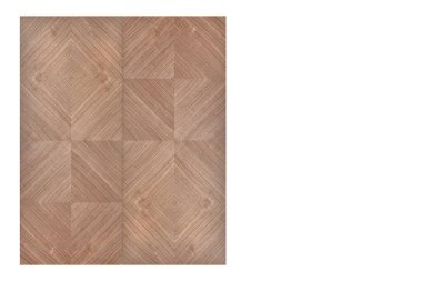 Wall panel of walnut veneer with geometric rhombic pattern isolated on white background clipart
