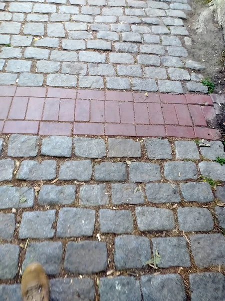 ヴィンテージスタイル天然石畳の道 — ストック写真