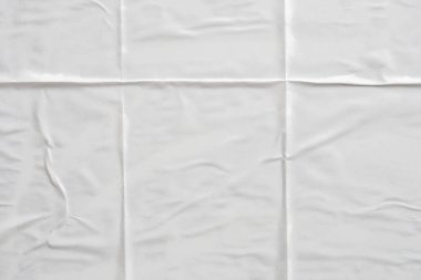 beyaz buruşmuş ve buruşmuş kağıt poster dokusu arkaplanı