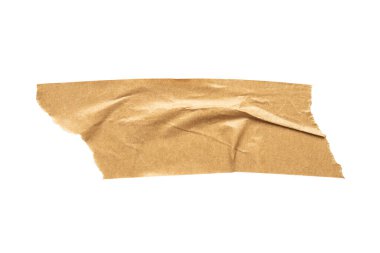 Kahverengi yapıştırıcı bant beyaz arkaplanda izole edilmiş.