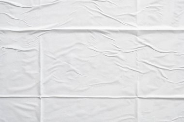 beyaz buruşmuş ve buruşmuş kağıt poster dokusu arkaplanı