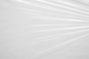 Beyaz şeffaf plastik film sarma dokusu arkaplanı