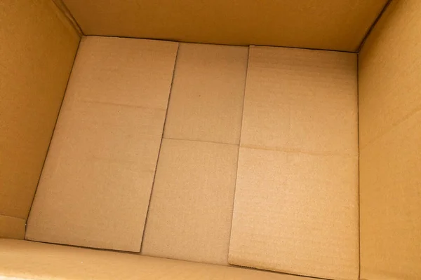 Boş Kahverengi Karton Kutu Arkaplan Üst Görünümünü — Stok fotoğraf
