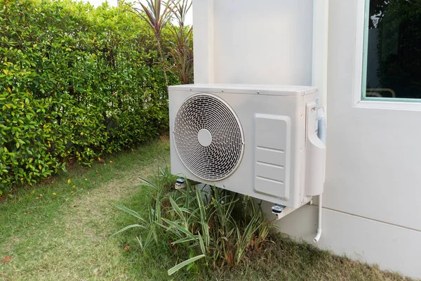 stock image Air condition outdoor unit compressor install outside the house