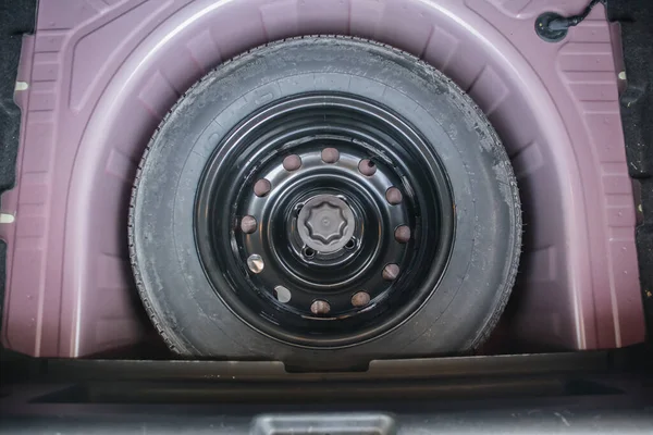 Spare Tire Modern Compact Car — Stok fotoğraf