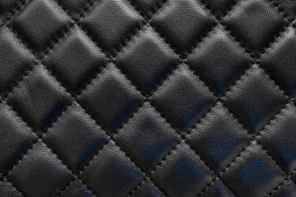Luxe Zwart Leder Textuur Achtergrond — Stockfoto