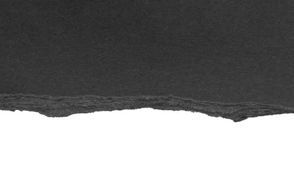 白い背景に隔離された黒い裂けた紙の縁のストリップ — ストック写真