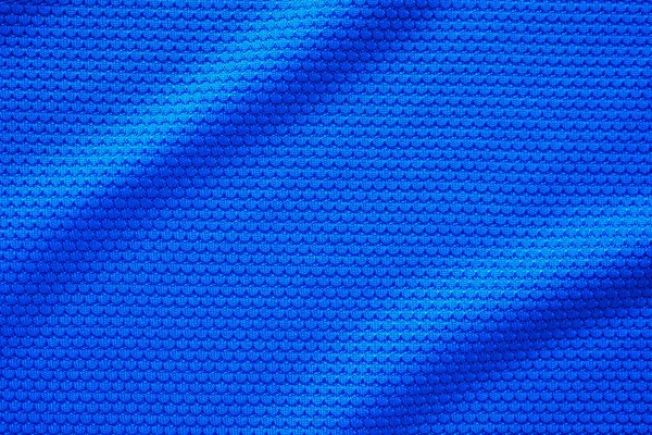 Tissu Maillot Football Bleu Texture Vêtements Sport Fond Vue Rapprochée — Photo