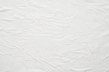beyaz buruşmuş ve buruşmuş kağıt poster dokusu arkaplanı