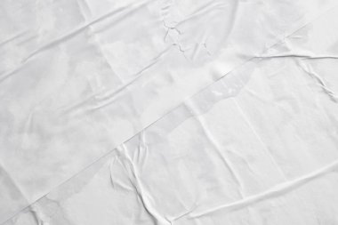 beyaz buruşmuş ve buruşmuş kağıt poster dokusu arkaplanı