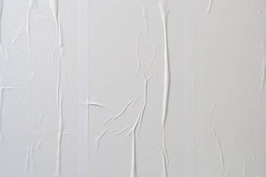 beyaz buruşmuş ve buruşmuş kağıt poster dokusu arkaplanı