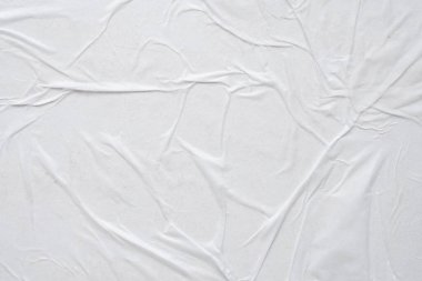 beyaz buruşmuş ve buruşmuş kağıt poster dokusu arkaplanı