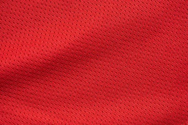 Roupa Esportiva Vermelha Tecido Futebol Jersey Textura Close — Fotografia de Stock