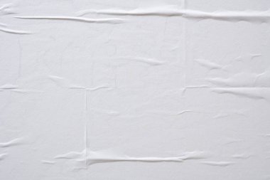 beyaz buruşmuş ve buruşmuş kağıt poster dokusu arkaplanı