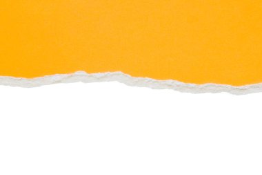 Sarı yırtık kağıt kenarları beyaz arkaplanda izole edilmiş şeritler