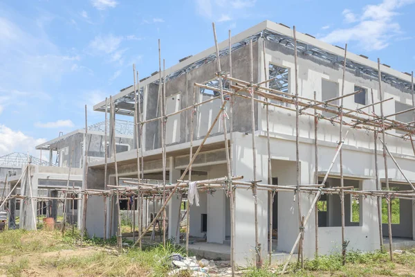 Construction Residential New House Prefabrication System Progress Building Site — Foto de Stock
