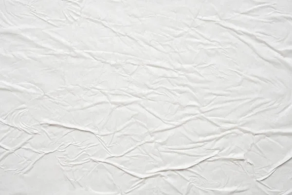 Fehér Gyűrött Gyűrött Papír Poszter Textúra Háttér — Stock Fotó