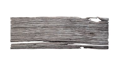 Old wooden sign board isolated on white background