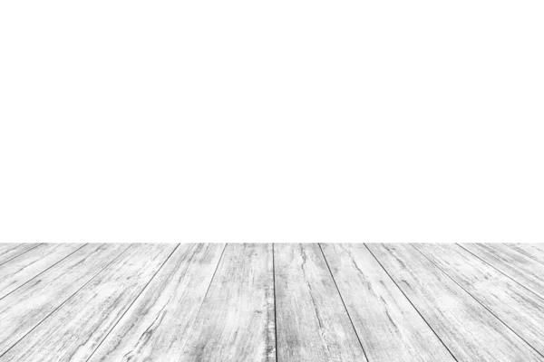 Pusty Biały Drewniany Blat Stołowy Izolowany Białym Tle — Zdjęcie stockowe